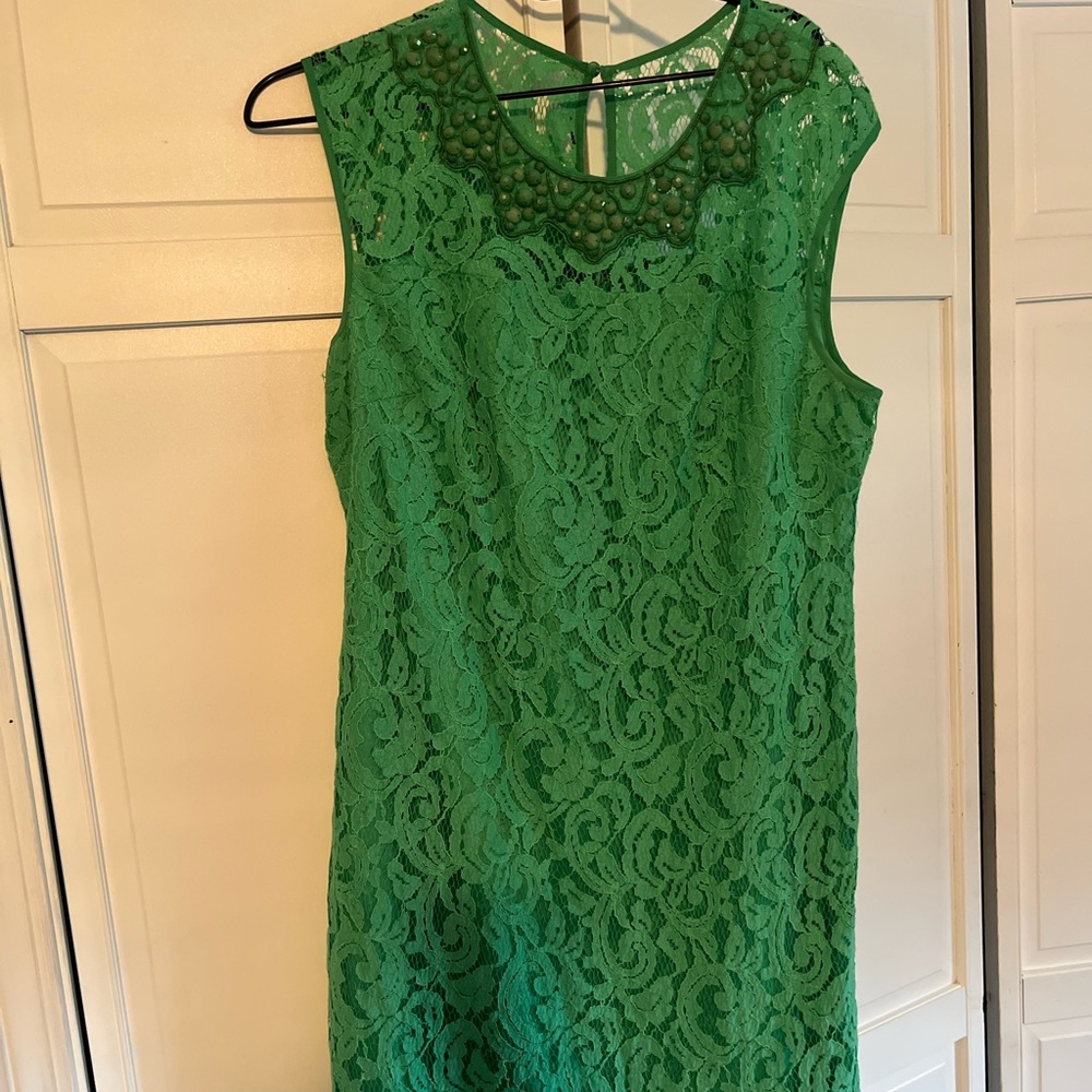 Adrianna Papell Green Lace Dress